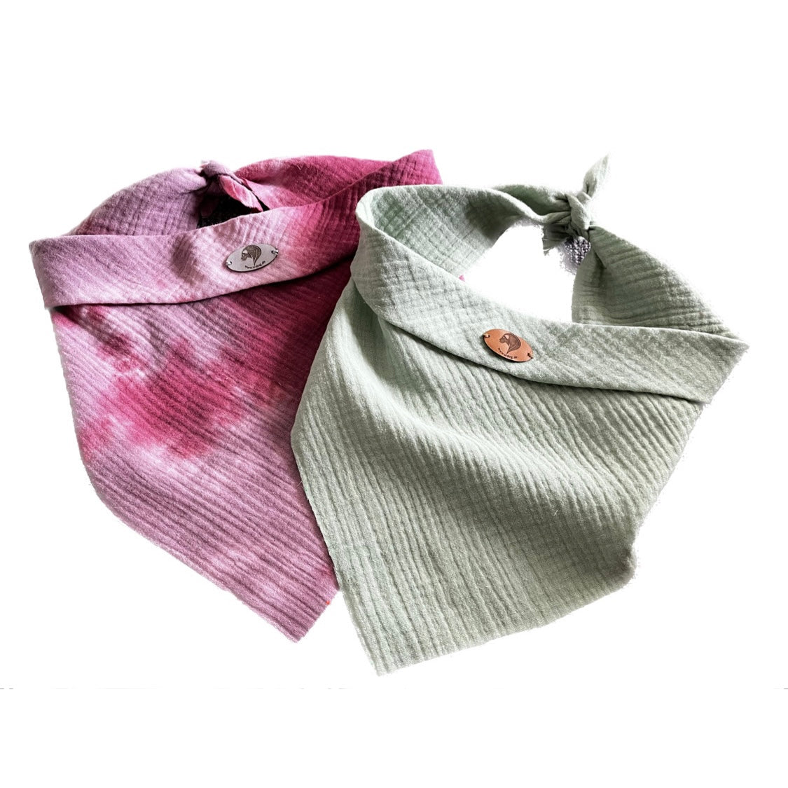 Neckerchief muslin - batik red-gray