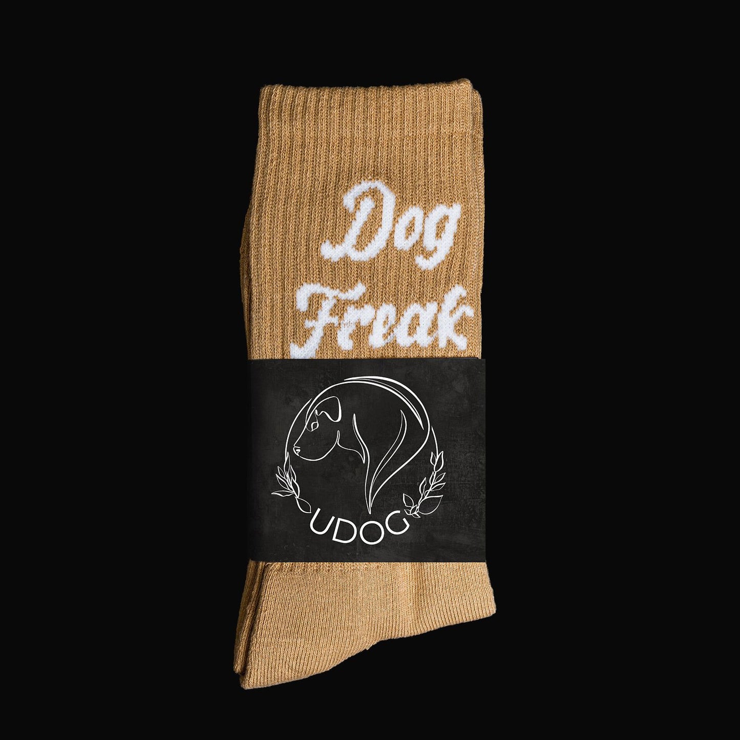 Socken - "Dog Freak" beige